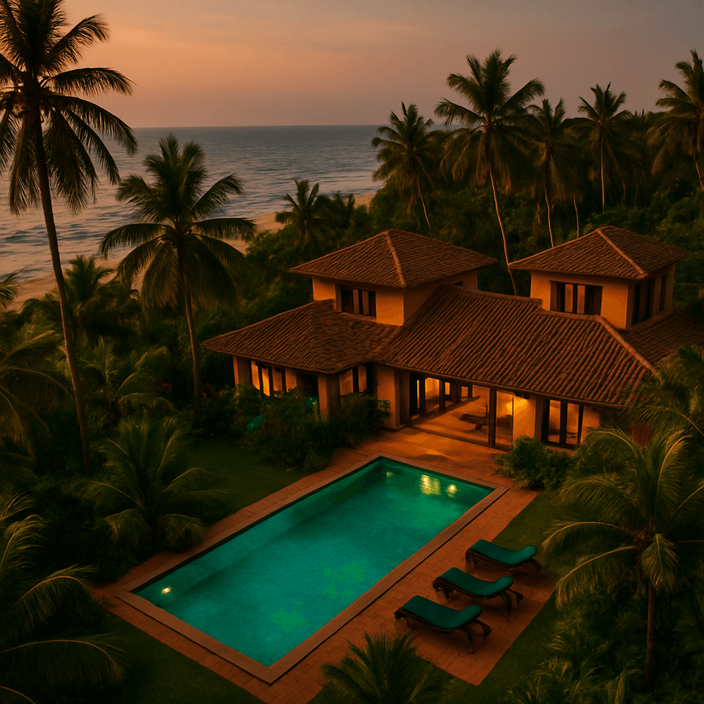Beachfront villa in Goa